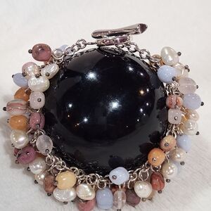 Whitney Kelly Silver & Multi Colored Gemstones & Pearls Bracelet